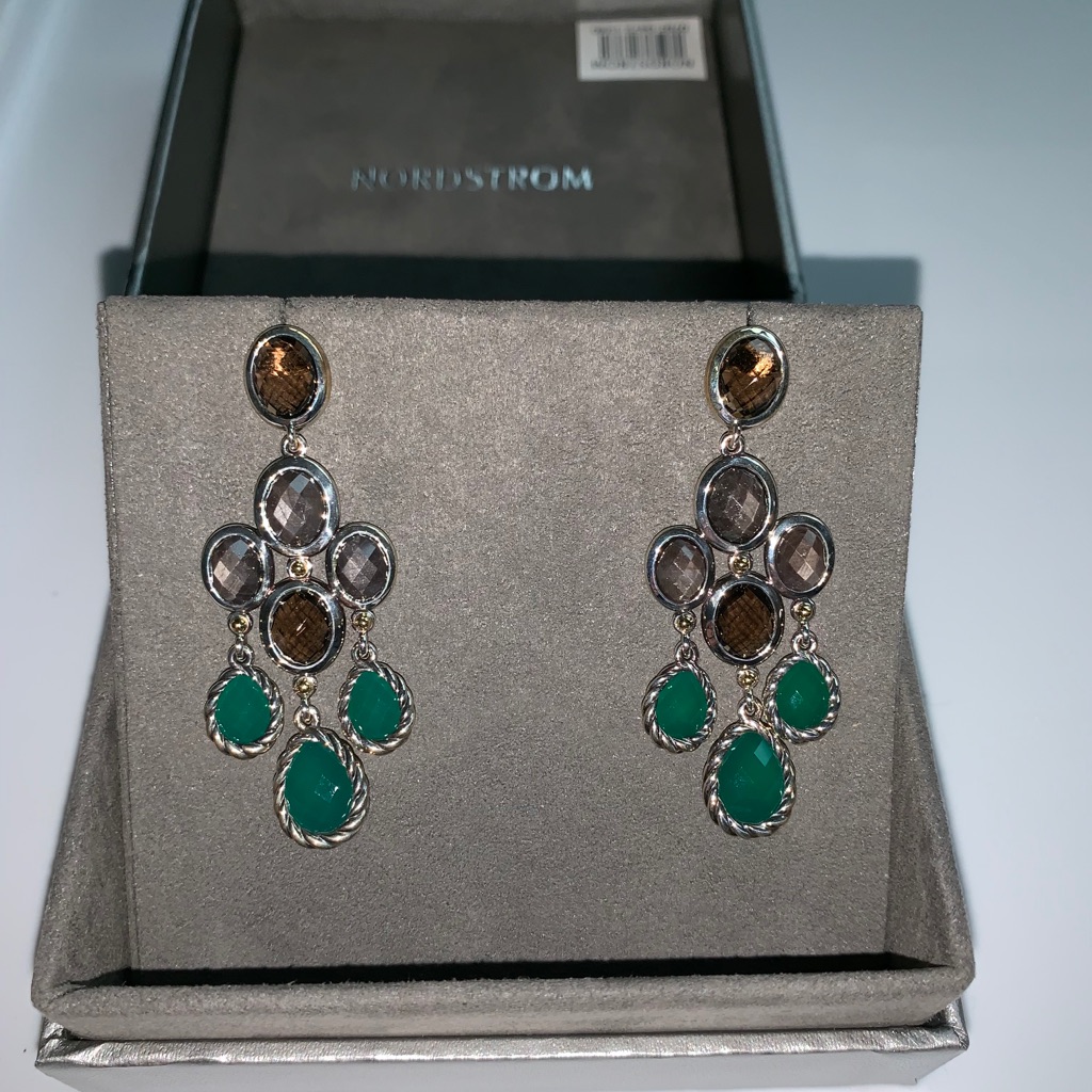 David Yurman Chandelier Green Onyx Earring 1250$